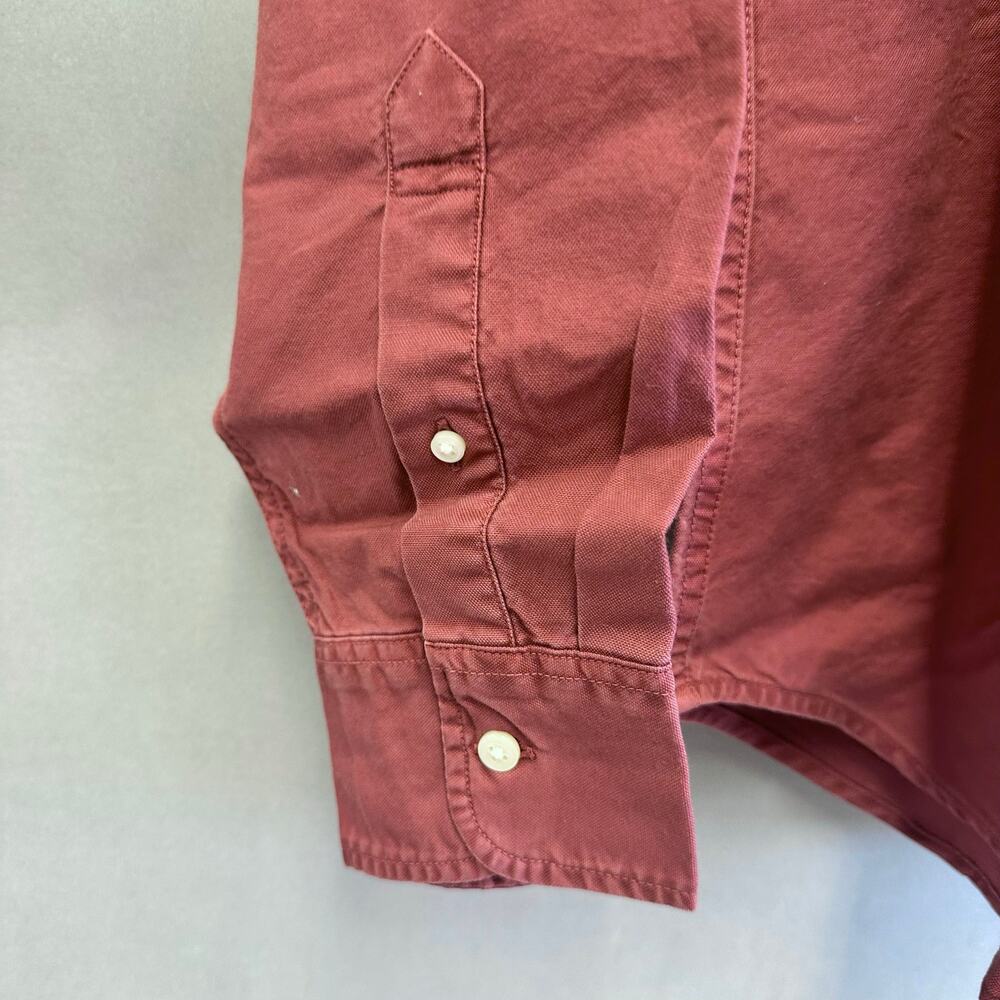 J Crew mens stretch Oxford cloth garment dye shirt faded burgundy size‎ medium - Picture 11 of 12